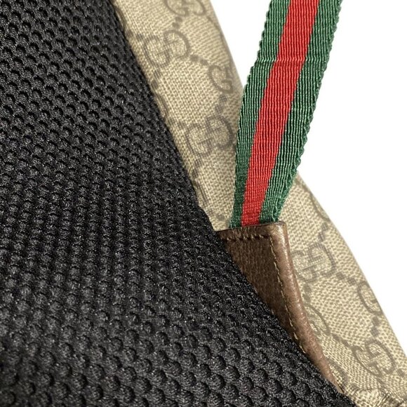 Auth GUCCI GG Supreme 473869 Beige Ebony Dark Brown PVC Leather Backpack - Picture 9 of 16